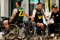 MELBOURNE, AUSTRALIA - NOVEMBER 03: during the 2023 Toyota AFL Wheelchair National Championships at the State Netball and Hockey Centre on November 03, 2023 in Melbourne, Australia. (Photo by Josh Chadwick)