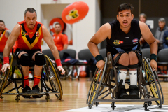 MELBOURNE, AUSTRALIA - NOVEMBER 02: during the 2023 Toyota AFL Wheelchair National Championships at the State Netball and Hockey Centre on November 02, 2023 in Melbourne, Australia. (Photo by Josh Chadwick)