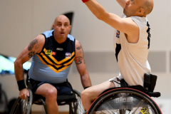 MELBOURNE, AUSTRALIA - NOVEMBER 03: during the 2023 Toyota AFL Wheelchair National Championships at the State Netball and Hockey Centre on November 03, 2023 in Melbourne, Australia. (Photo by Josh Chadwick)